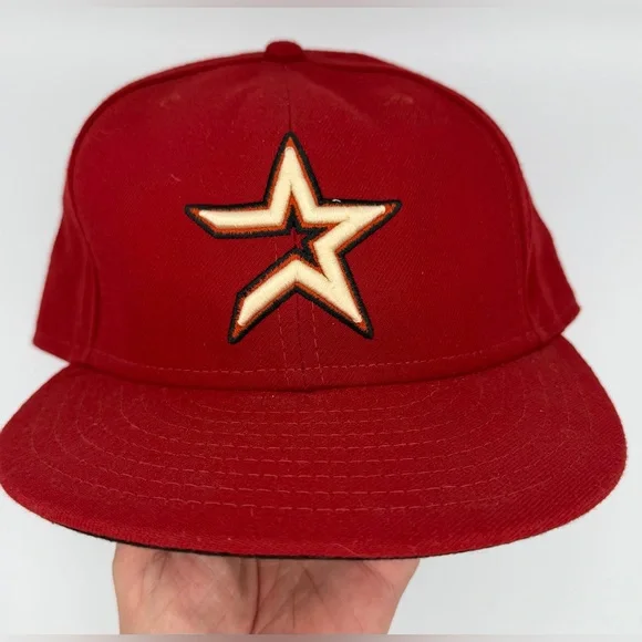 New Era Houston Astros 59FIFTY Fitted Baseball Hat Size 7 3/4.  Red, NWT. - Picture 5 of 16